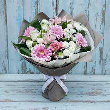 Букет цветов из:  Герберы, Альстромерии и Хризантемы в Чебургольской