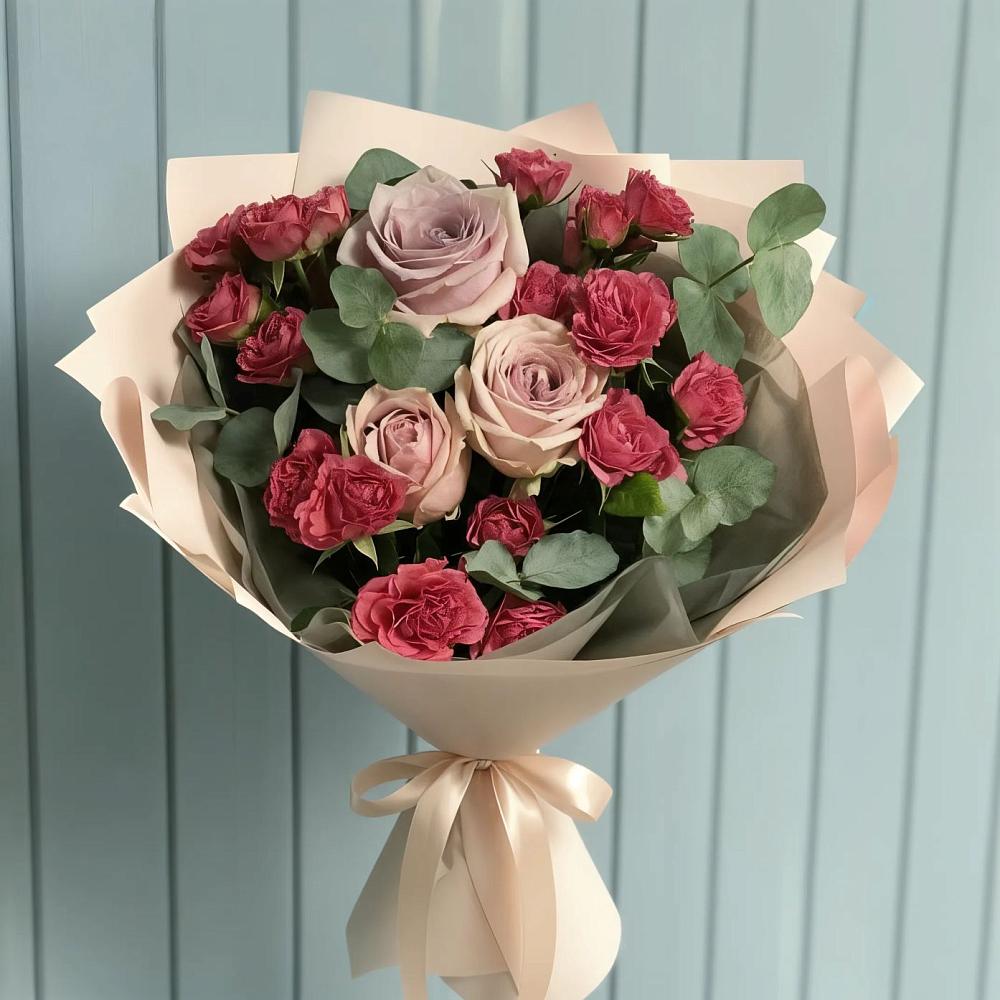 Букет цветов из: Гвоздики и Розы в Чебургольской