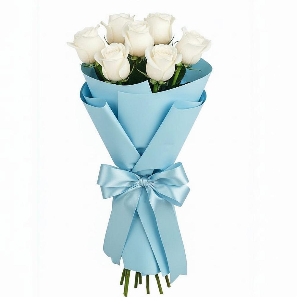 Букет 7 белых роз Проуд в Чебургольской