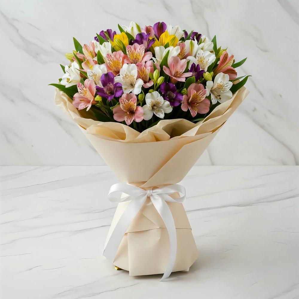 Букет цветов из: Альстромерии в Чебургольской