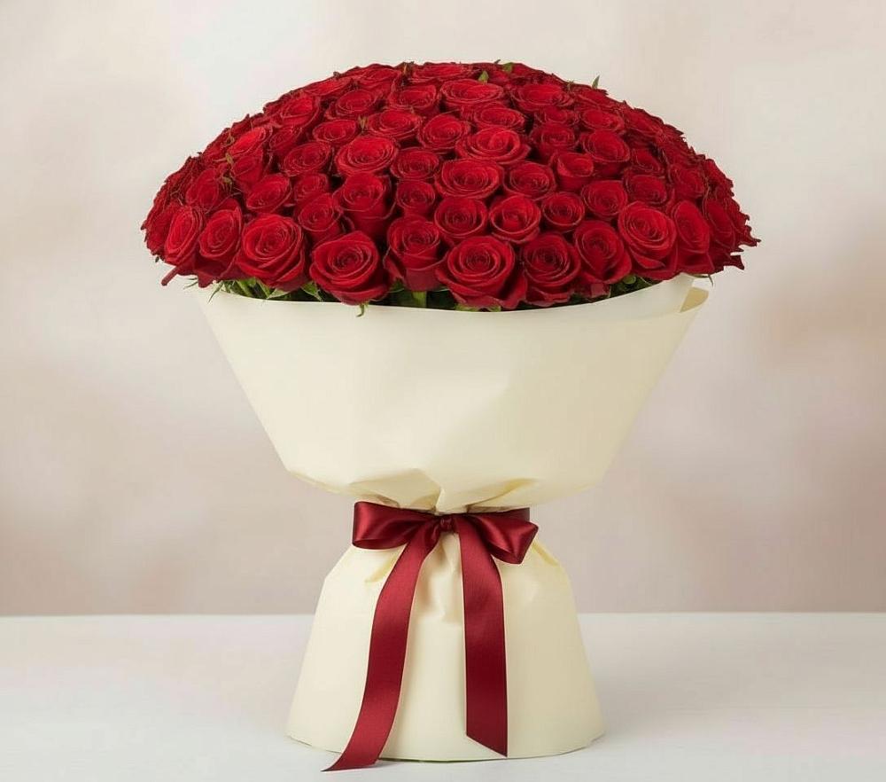Букет 101 Красная роза Милано в Чебургольской