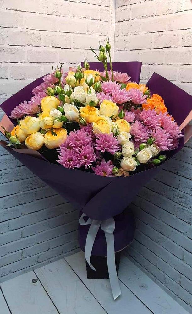 Букет цветов из: Хризантемы и Розы в Чебургольской
