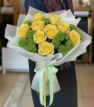 Букет цветов из:  Хризантемы и Розы в Чебургольской