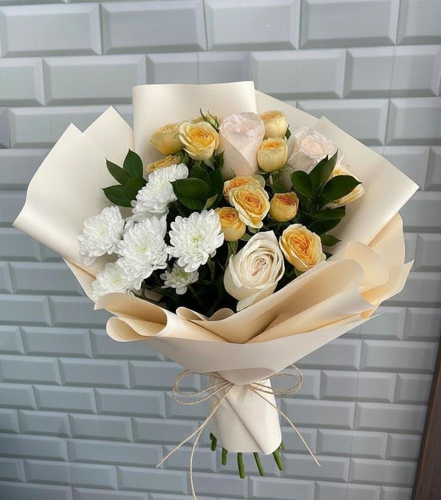 Букет цветов из: Розы и Хризантемы в Чебургольской