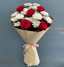 Букет цветов из:  Розы и Хризантемы в Чебургольской