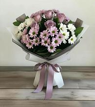 Букет цветов из:  Хризантемы и Розы #REPLACE_PRED# Чебургольской